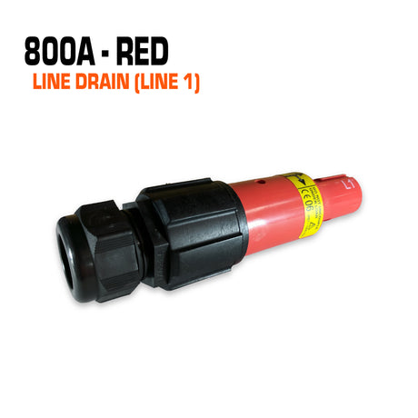 Powersafe 800 amp red line drain connector.