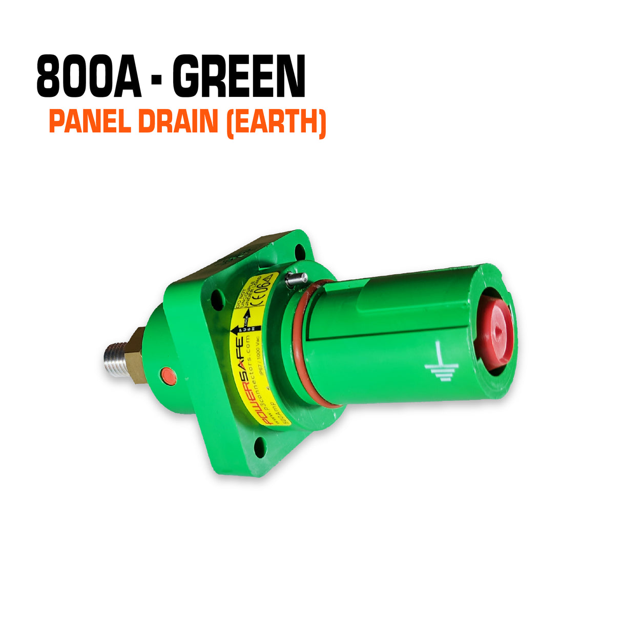 Powersafe 800 amp green panel drain connector.