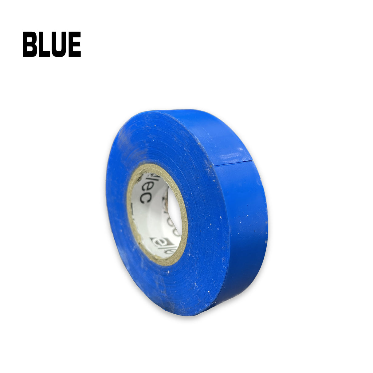 Blue electrical tape roll.