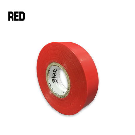 Red electrical tape roll.