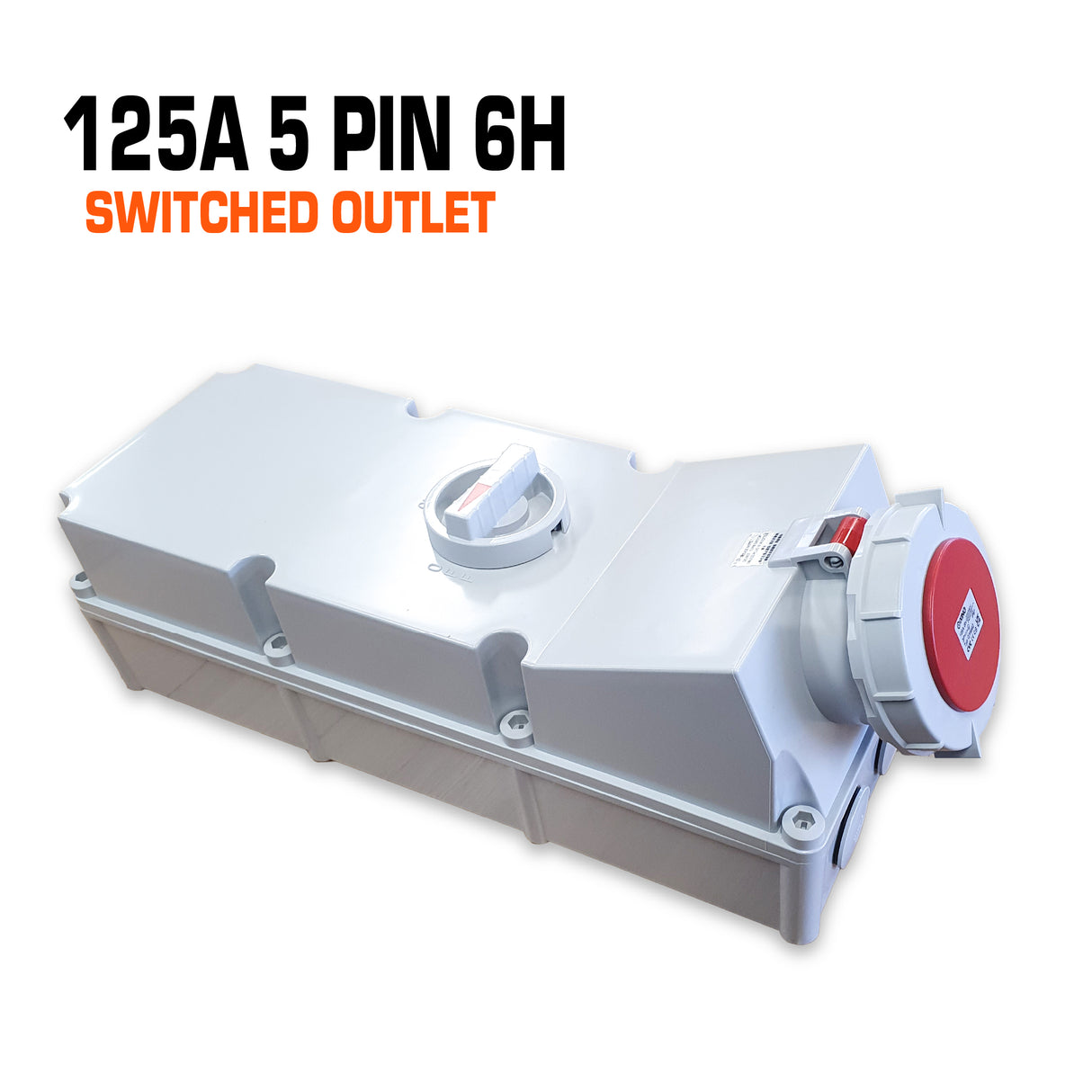 Qixing IP67 Interlocked Switched Socket Outlet - 125A 5 Pin QX5692