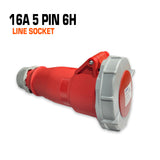 Qixing 16 amp 5 pin red line socket.