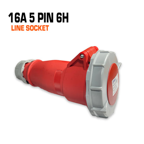 Qixing 16 amp 5 pin red line socket.