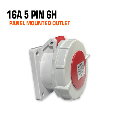 Qixing 16 amp 5 pin panel mounted outlet.