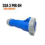 Qixing 32 amp 3 pin blue line socket.