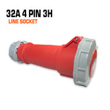 Qixing 32 amp 4 pin red line socket.