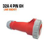 Qixing 32 amp 4 pin red line socket.