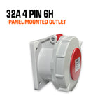 Qixing 32 amp 4 pin panel mounted outlet.