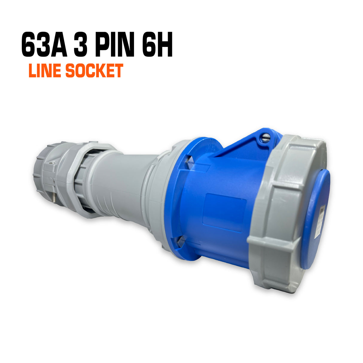 Qixing 63 amp 3 pin blue line socket.