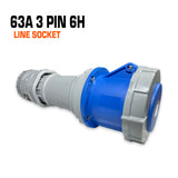 Qixing 63 amp 3 pin blue line socket.