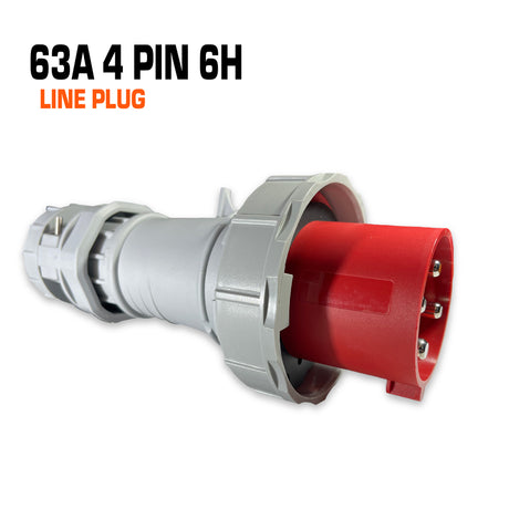 Qixing 63 amp 4 pin red line plug.