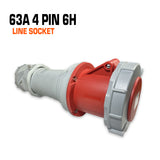 Qixing 63 amp 3 pin red line socket.