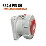 Qixing 63 amp 4 pin panel mounted outlet.