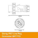 QIXING IP67 Line Plug - 63A 4 Pin QX1110