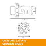 QIXING IP67 Line Plug - 16A 5 PIN QX288