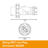 QIXING IP67 Line Plug - 32A 4 Pin QX294