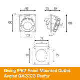 QIXING IP67 Panel Outlet Angled - 32A 4 Pin QX2223 Reefer