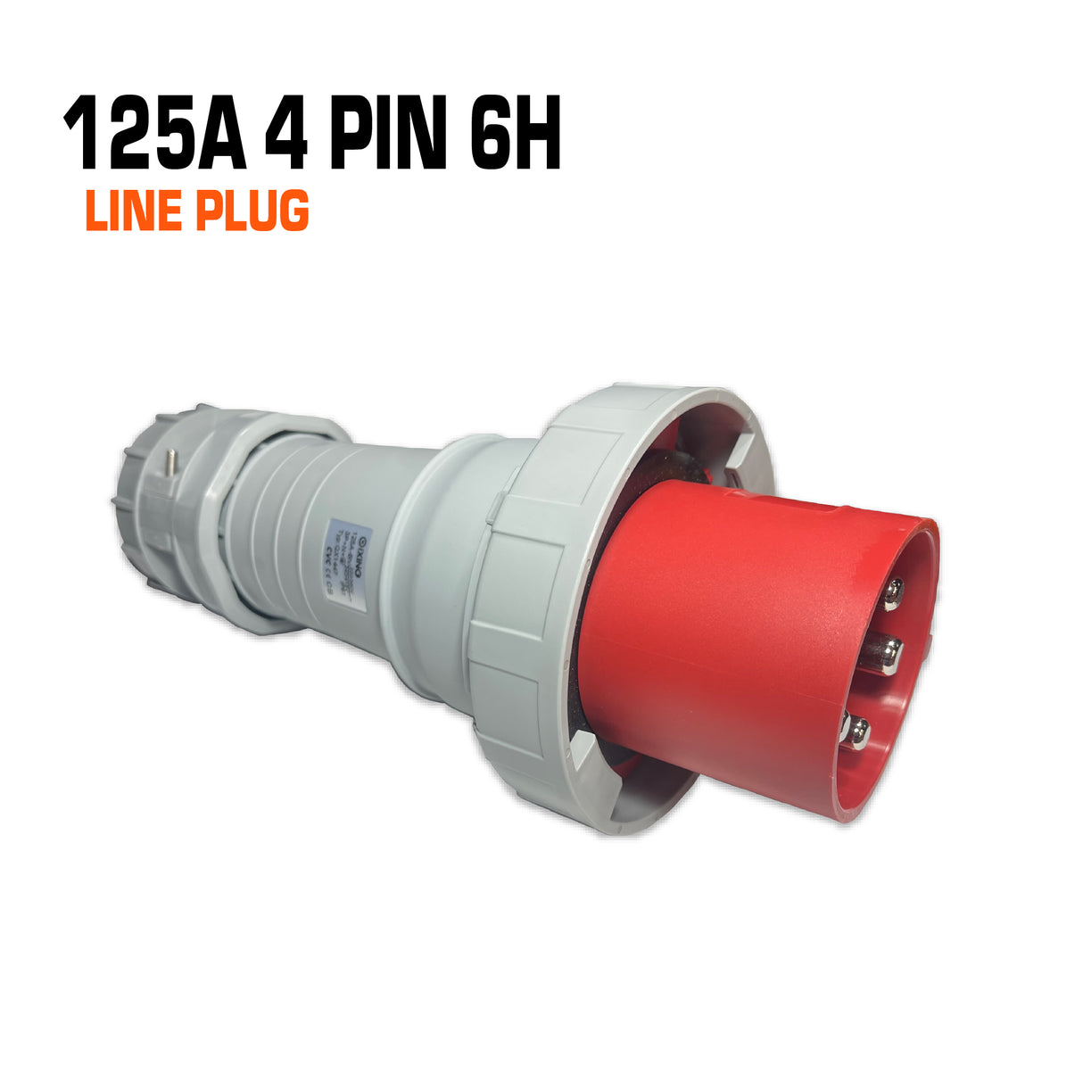 QIXING IP67 Line Plug - 125A 4 PIN QX1443