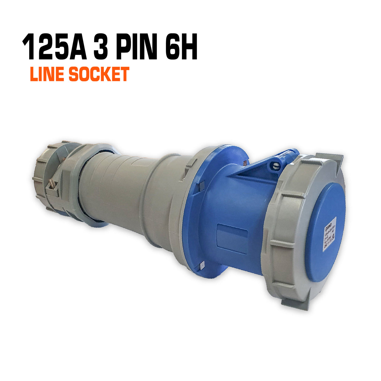 QIXING IP67 Line Socket - 125A 3 PIN QX3390