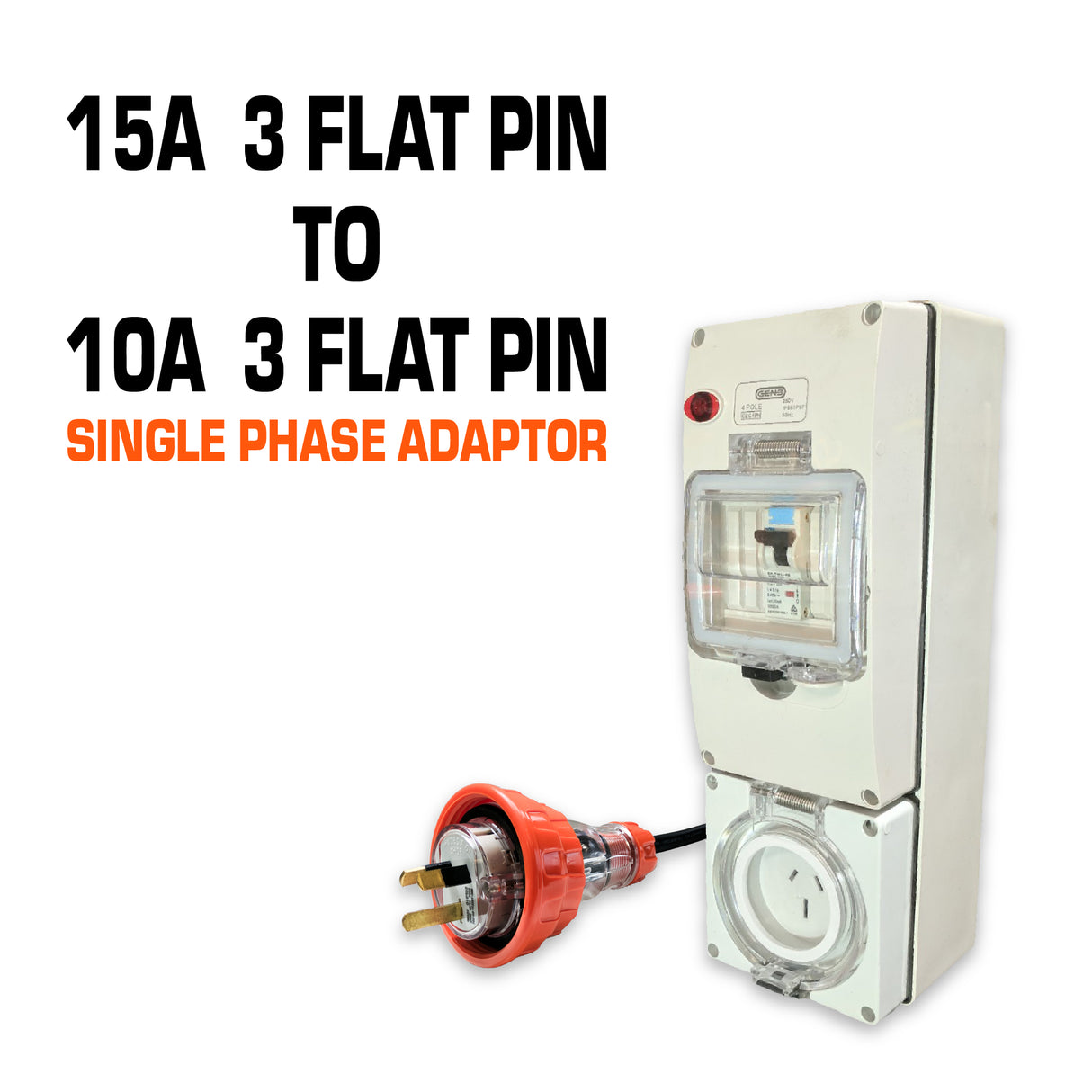 15A 1 Phase to 10A Flat Pin Single Phase