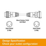 32 Amp Single Phase Extension Lead 3 Pin - 30M