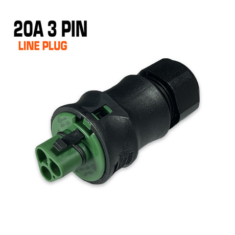 Wieland 20 amp 3 pin line plug leaf green.