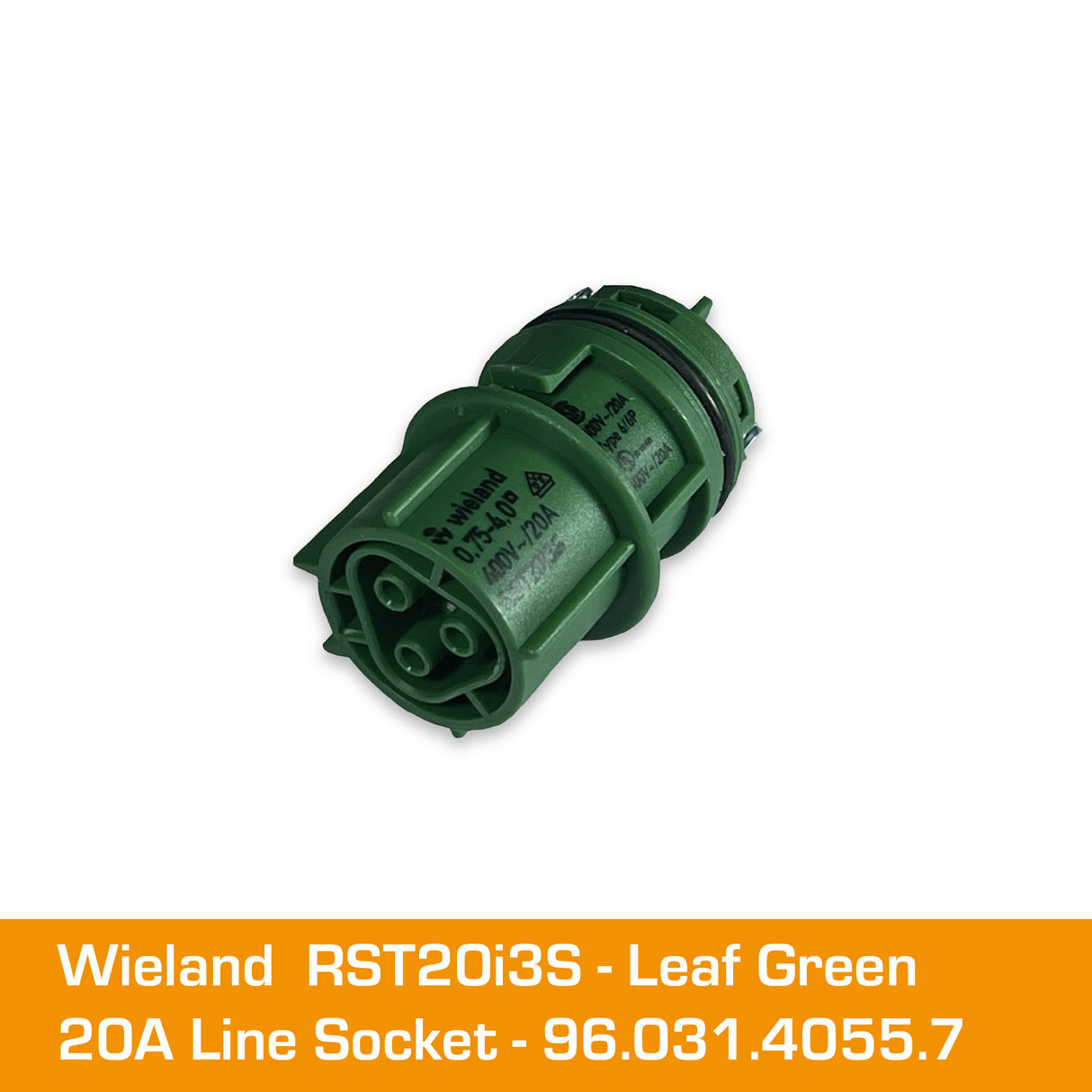 WIELAND RST20i3 Line socket female G3 screw fitting Leaf Green