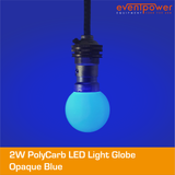 2W PolyCarb Opaque Blue LED dimmable B22 Bayonet