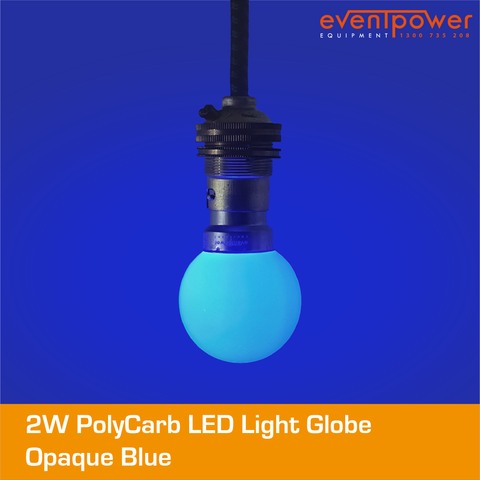 2W PolyCarb Opaque Blue LED dimmable B22 Bayonet