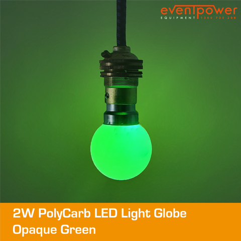 2W PolyCarb Opaque Green LED dimmable B22 Bayonet