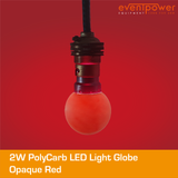 2W PolyCarb Opaque Red LED dimmable B22 Bayonet