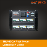 8RU 400A Rack Mount Board w/ 6x50A RCD + 3x20A + Powerlocks flow through