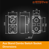 Aus Stand Combo Switch Socket 20A 4 PIN