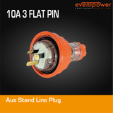 Aus Stand Line Plug 10A 3 Flat PIN