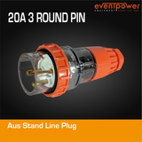 Aus Stand Line plug 20A 3 Round PIN