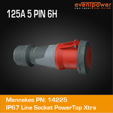 MENNEKES Line socket IP67 125A 5 PIN 400V Powertop - ME14225