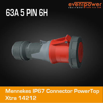 MENNEKES Line Socket IP67 63A 5 PIN 3P 400V Powertop - ME14212
