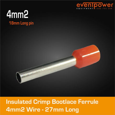 4mm Bootlace Long Orange 18mm ferrule 100pk – EVENTPOWER EQUIPMENT