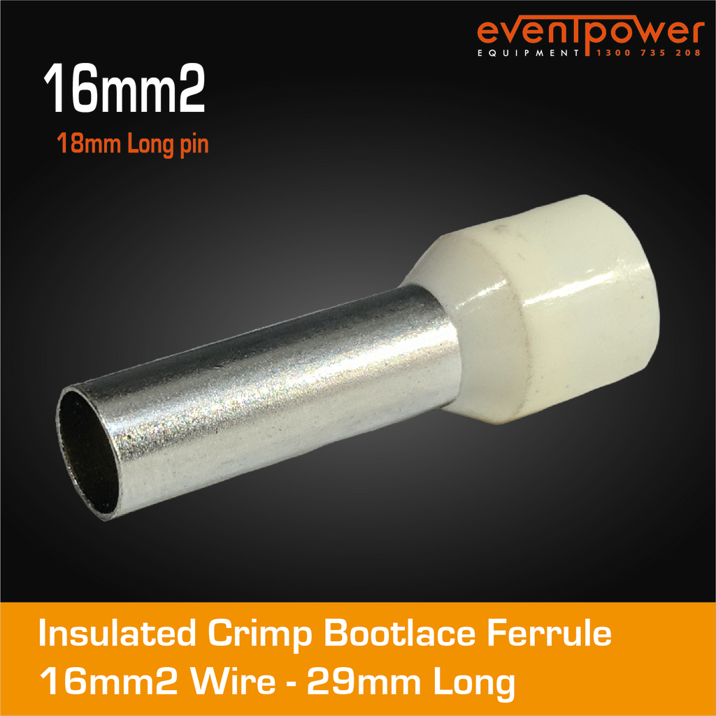 16mm Bootlace Long Ivory 18mm ferrule 100pk – EVENTPOWER EQUIPMENT
