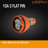 Aus Stand Line Socket 10A 3 Flat PIN
