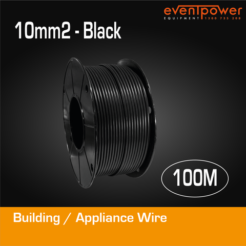 10mm2 V90HT PVC 0.6/1kV Single Core Flex Black