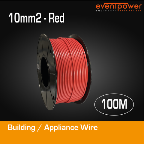 10mm2 V90HT PVC 0.6/1kV Single Core Flex Red