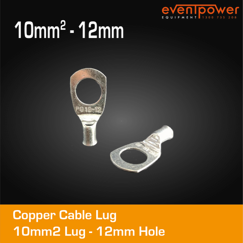 Copper Cable Lug - 10mm Lug 12mm Hole