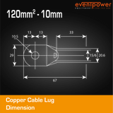 Copper Cable Lug - 120mm Lug 10mm Hole
