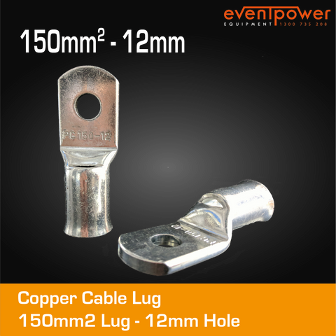 Copper Cable Lug - 150mm Lug 12mm Hole
