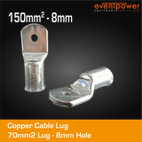 Copper Cable Lug - 150mm Lug 8mm Hole