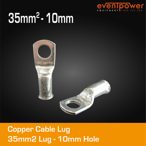 Copper Cable Lug - 35mm Lug 10mm Hole