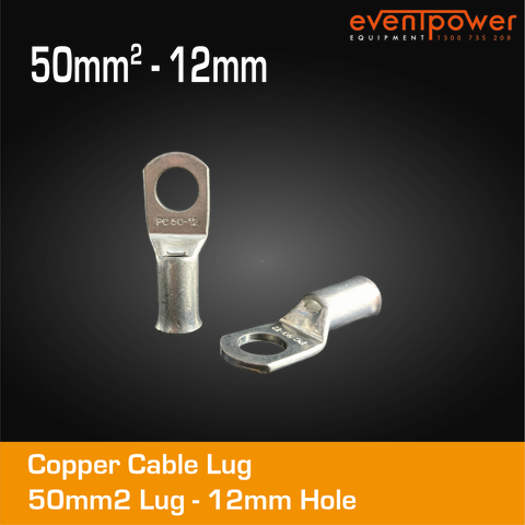 Copper Cable Lug - 50mm Lug 12mm Hole