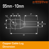 Copper Cable Lug - 95mm Lug 10mm Hole