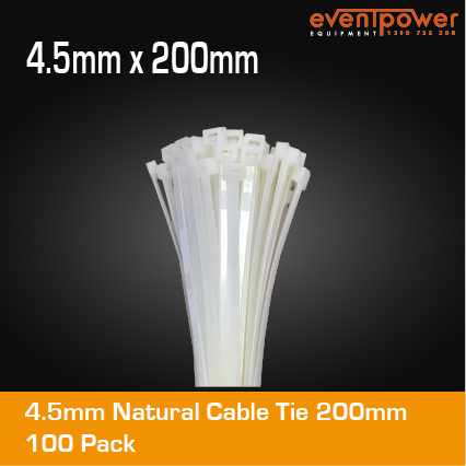 4.5mm Natural Cable Tie 200mm 100pk